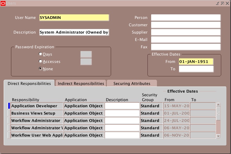 Snapshot 2009 01 15 22 33 38 Form Personalization: Restrict the Responsibilities LoV on the form FNDSCAUS